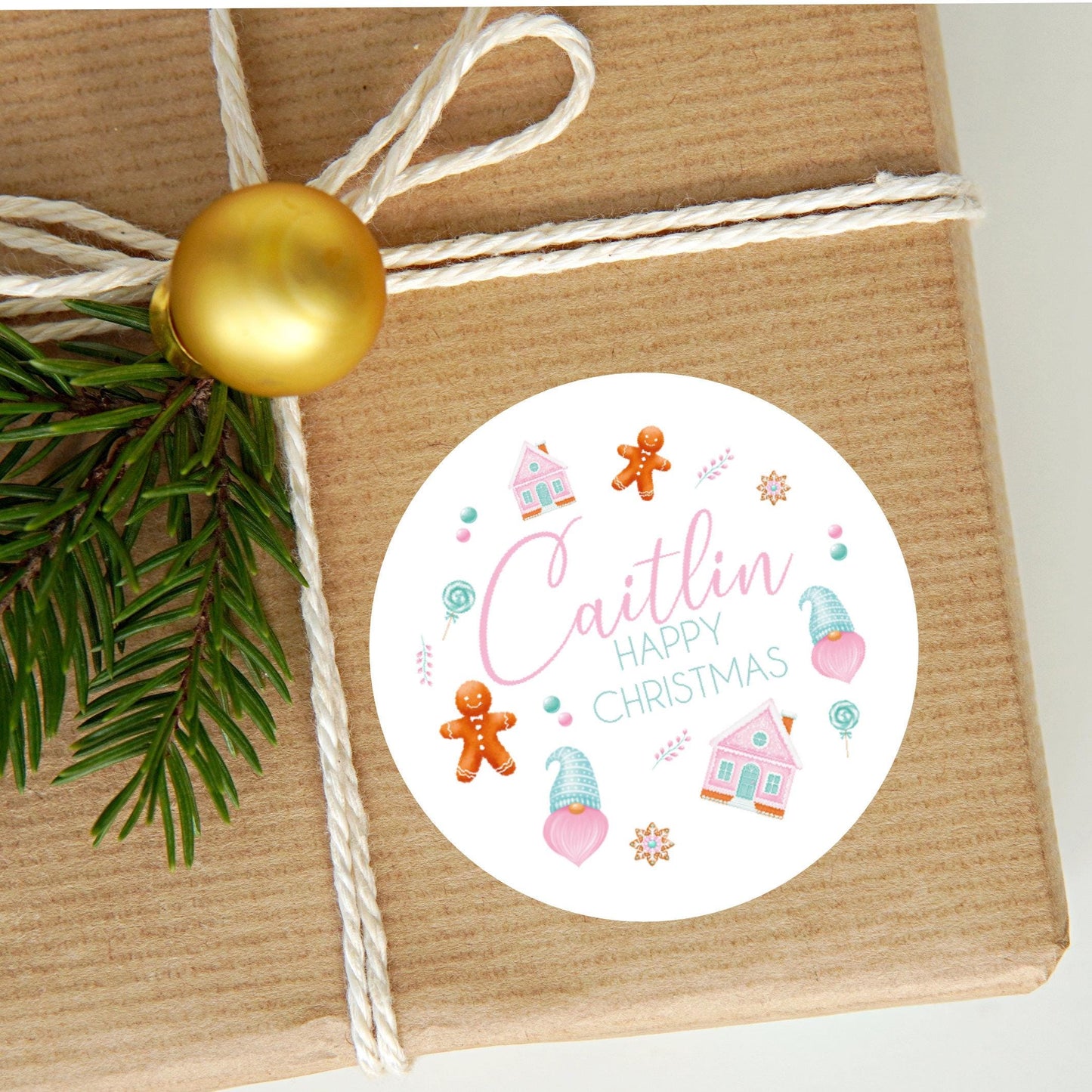 Personalised Christmas Stickers Labels For Wrapping Gifts, Name Tag