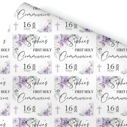 First Holy Communion Wrapping Paper, Confirmation gift wrap, Religious gift ideas