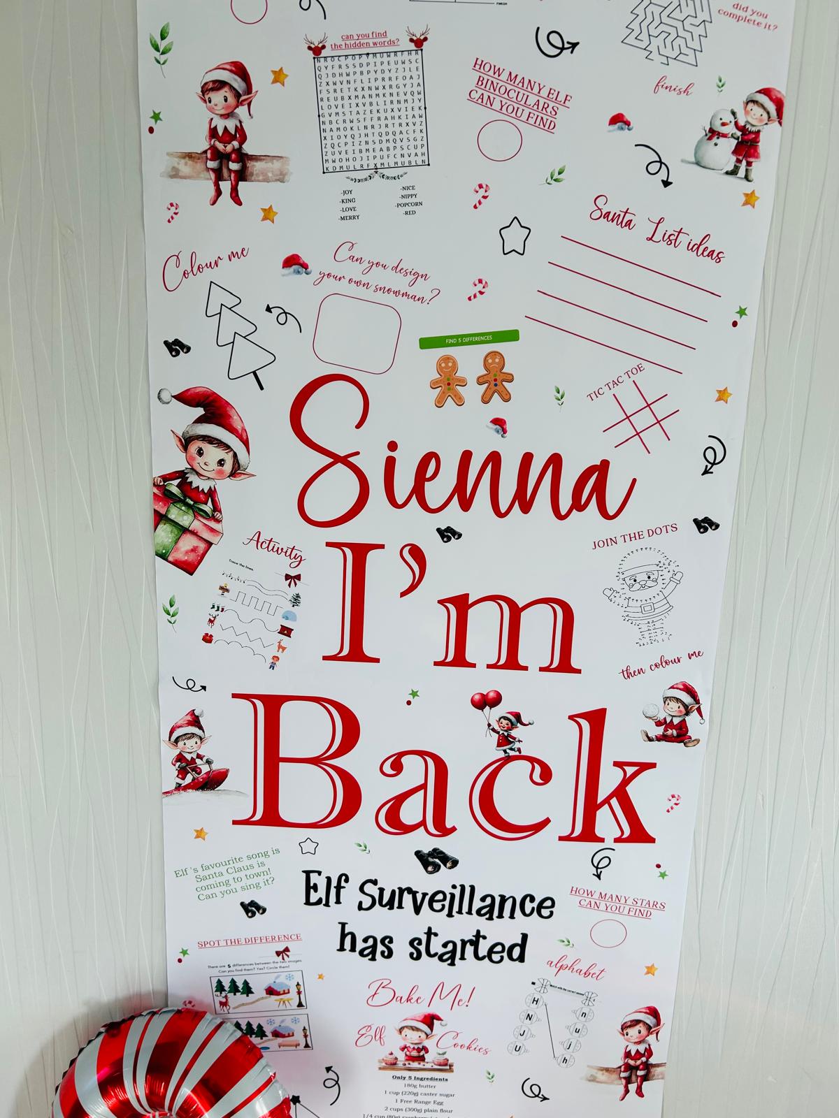Christmas Elf Arrival Activity Banner  Elf Fun Colouring banner, Elf Banner Kids