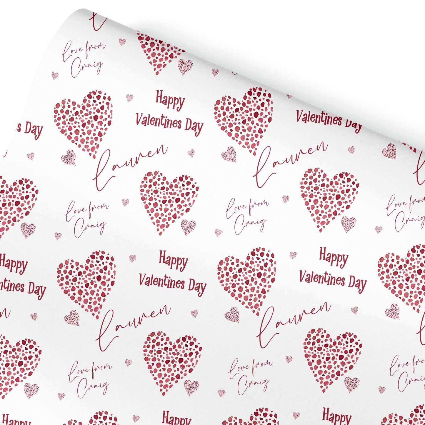 Personalised Valentines Wrapping Paper, Heart design, Valentines Gifts, Gift Wrap, Valentines gift bag, gifts for her, heart gift bag,