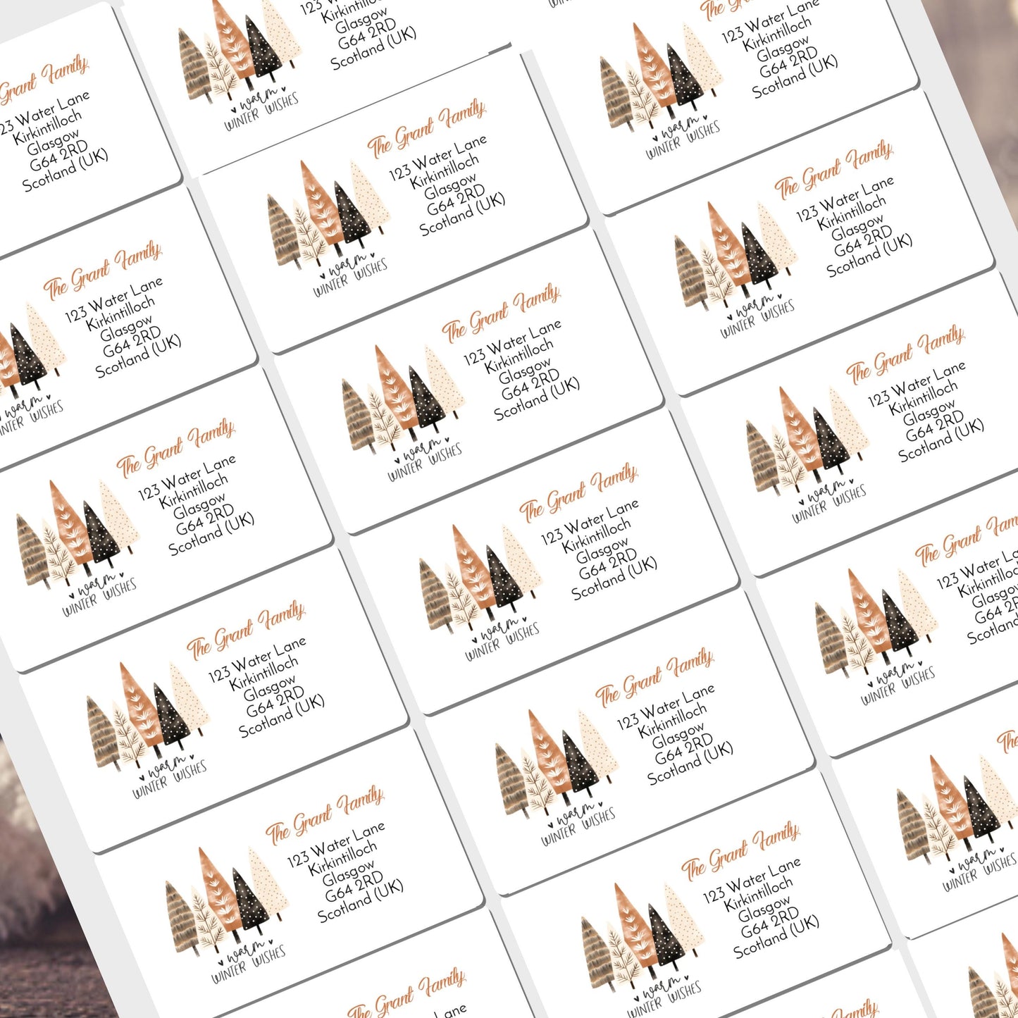 Christmas Address Labels rectangle personalised Christmas stickers business stickers