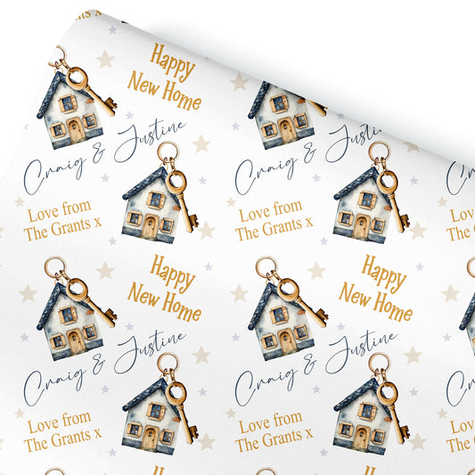 New Home Wrapping Paper, New Home Gift Paper