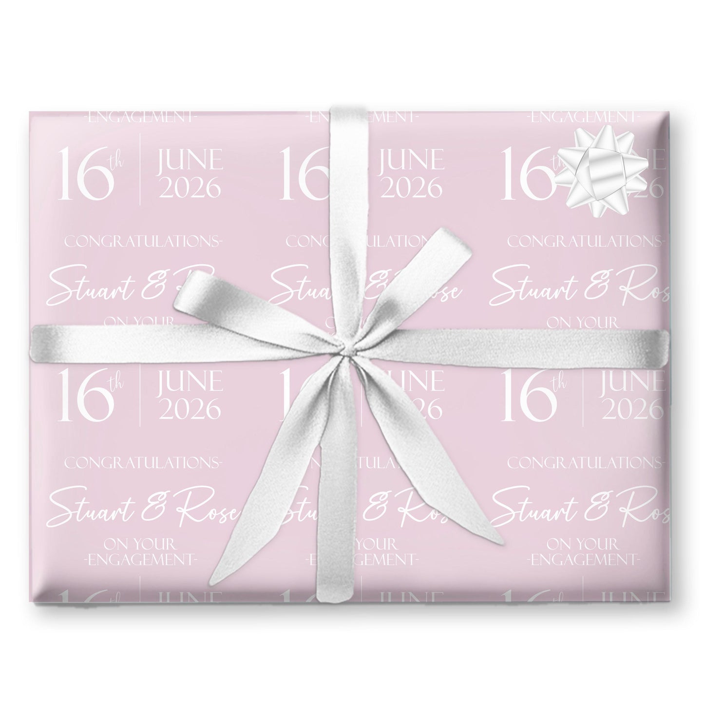 Personalised Engagement Wrapping Paper, Custom Celebration Gift Wrap