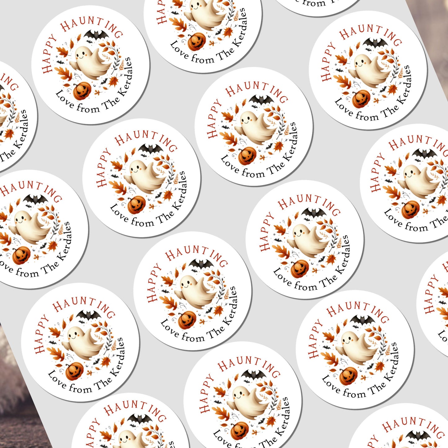 Personalised Halloween Stickers Labels for Sweet Cones Trick or Treat Bags