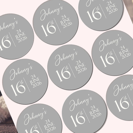 Birthday Stickers for Favours Party Bags Birthday Cake Seals Birthday Labels Celebration stickers Personalised Watercolour gift tags