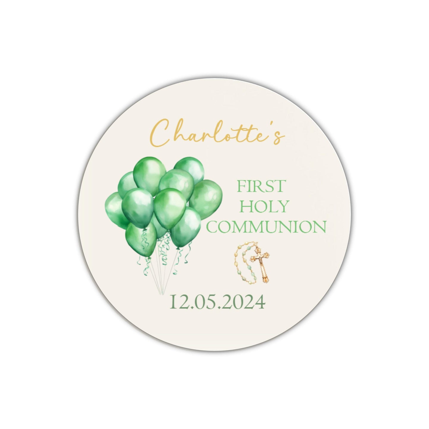 GLOSS Personalised First Holy Communion Stickers, Party Bag Stickers, Sweet Cone Bags