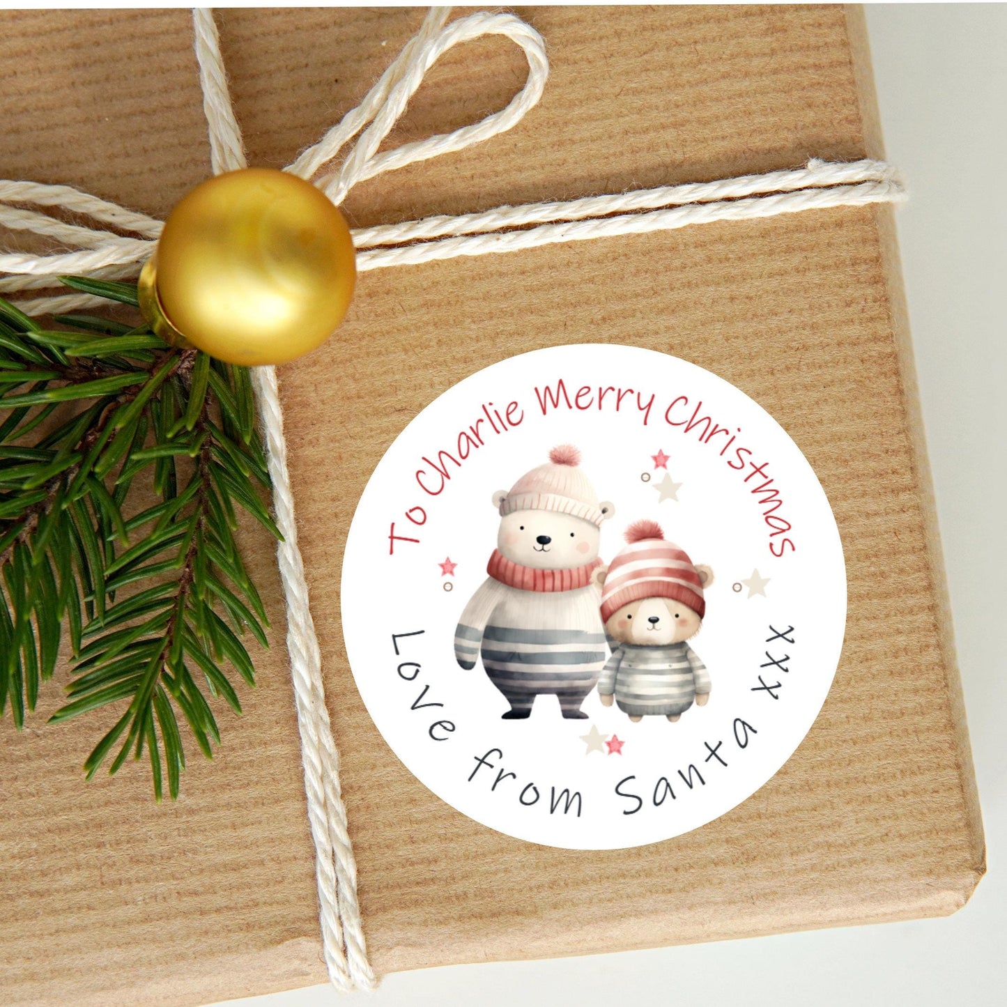 Personalised Christmas Stickers Labels For Wrapping Gifts, Name Tag