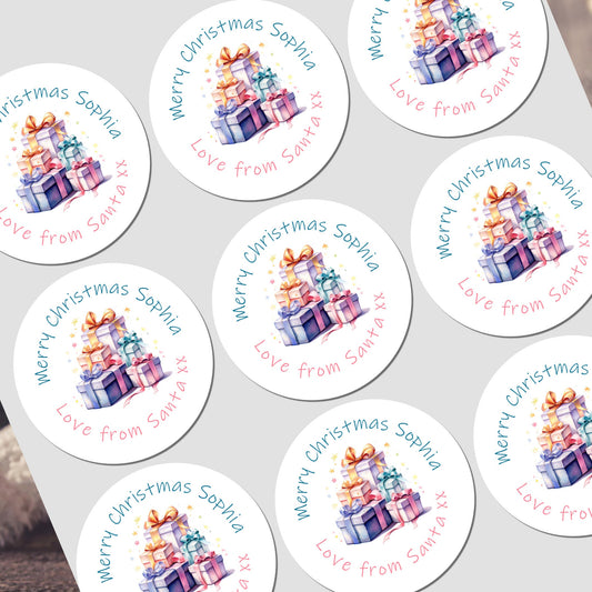 Personalised Christmas Stickers for Gift Present Wrapping Tags