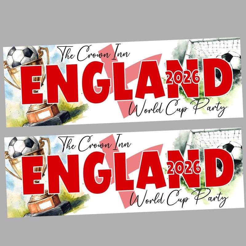 England World Cup Banner, World Cup Party Banner Personalised