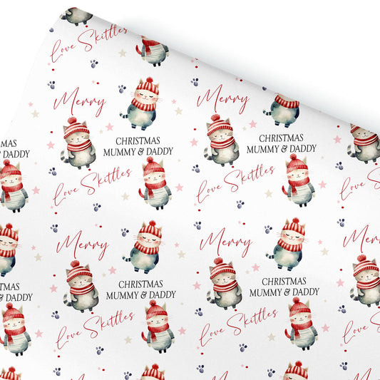 Personalised Cats Gift Wrap | Personalised Christmas Wrapping Paper | Personalised Gift Wrap | Fun Gift Wrap, Novelty gift wrapping