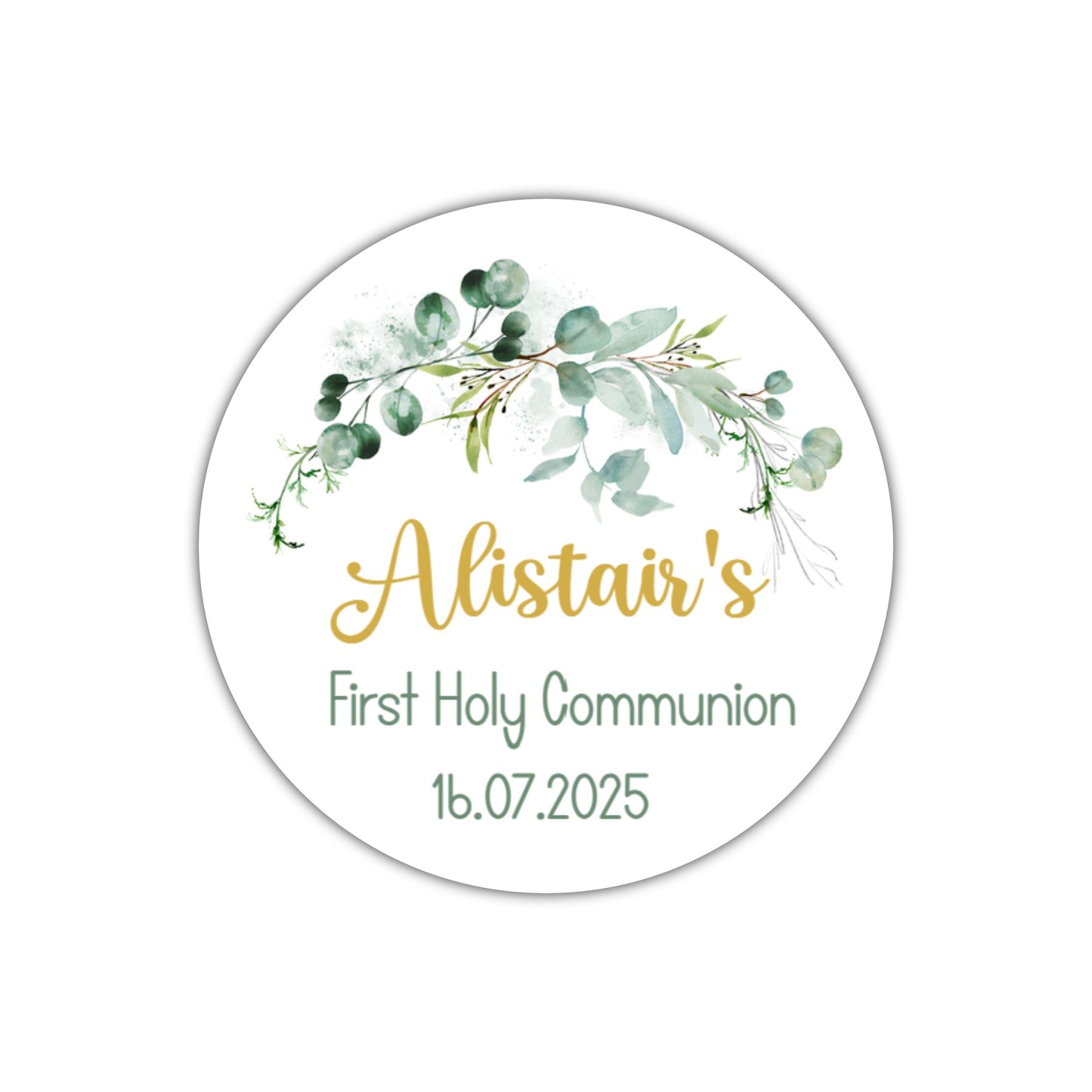 Personalised First Holy Communion Stickers, Party Bag Stickers, Sweet Cone Bags, Christening, Baptism Party Favours
