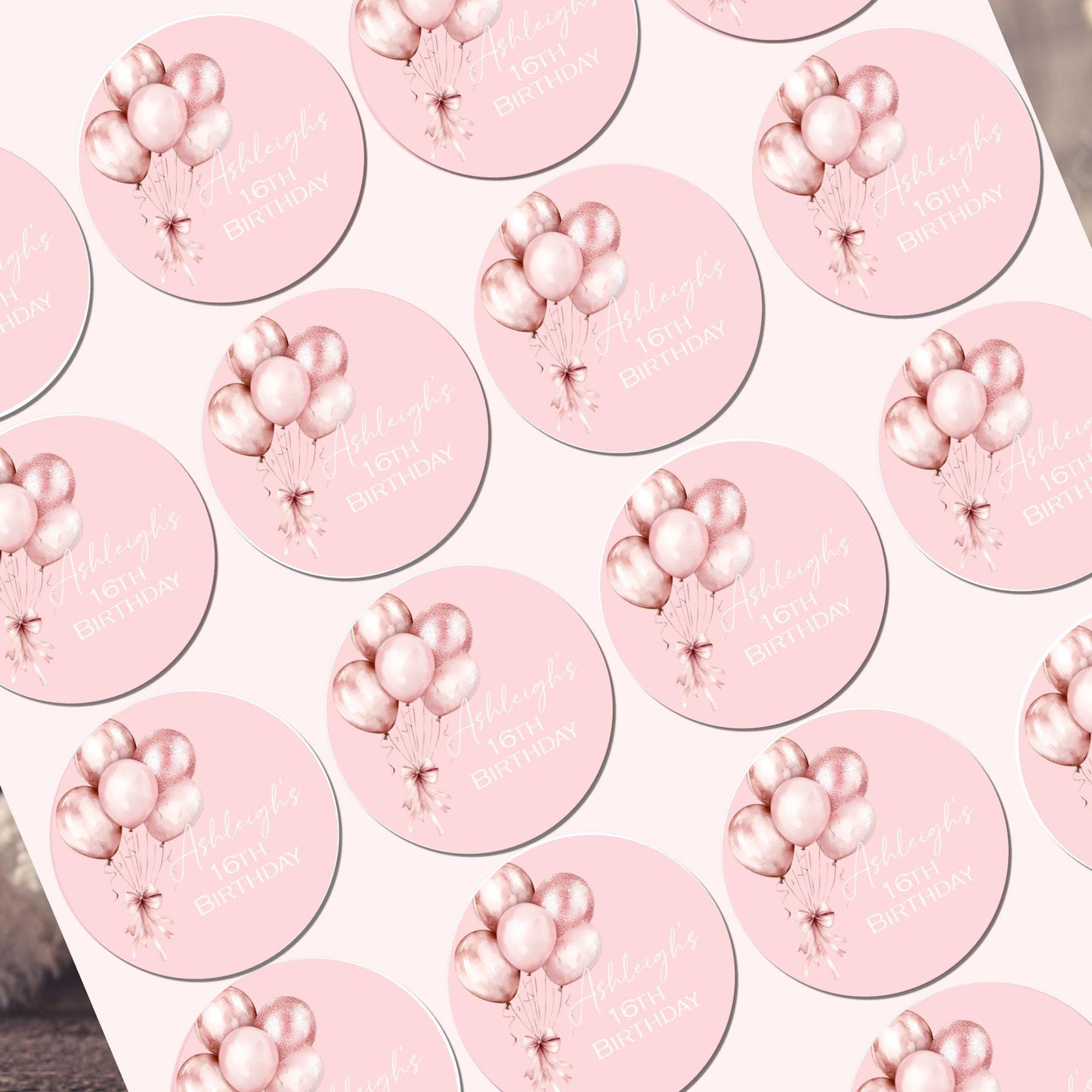 Personalised Birthday Stickers for Favours Party Bags Birthday Cake Seals Birthday Labels Celebration stickers Champagne stickers