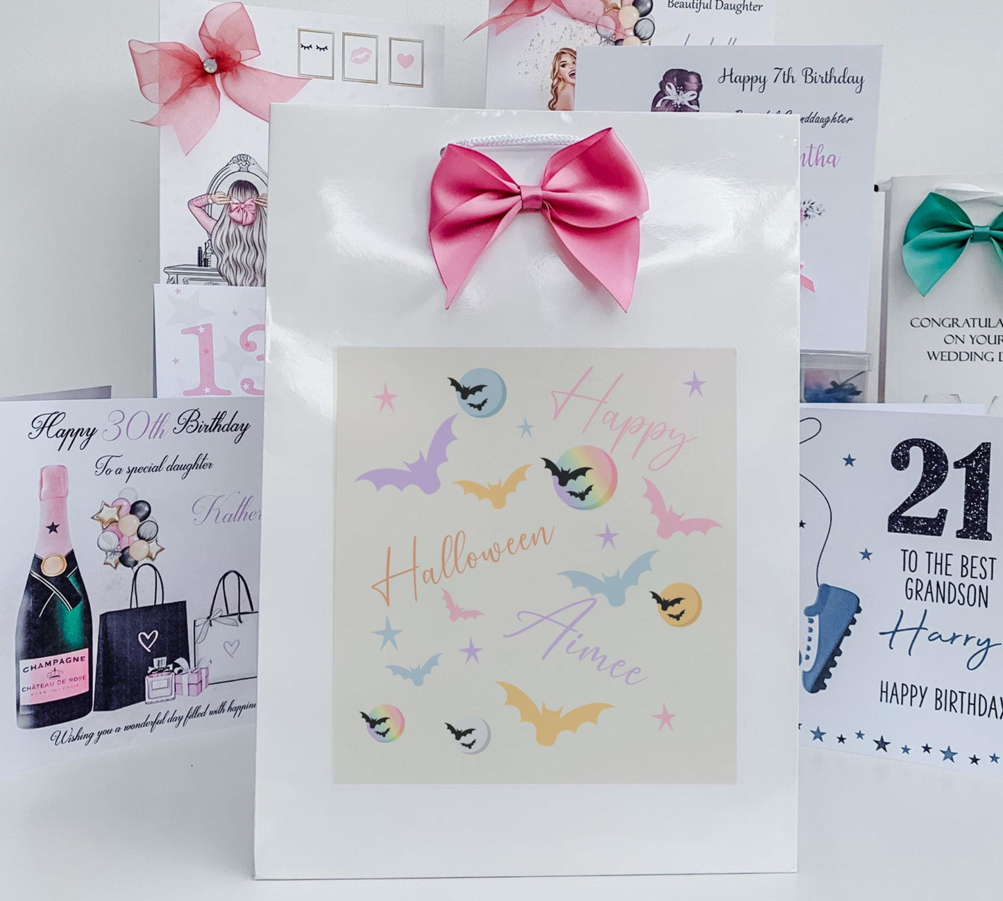 Personalised Halloween  Gift Bag Son Daughter Grandson Granddaughter Pastel Halloween