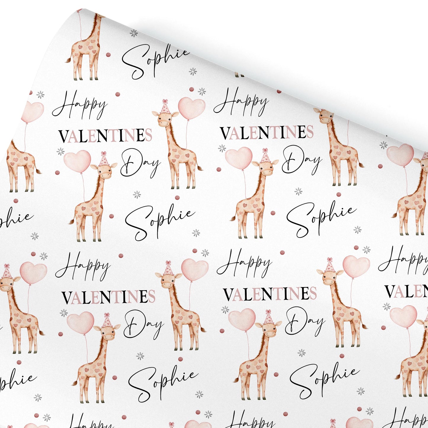 Personalised Giraffe  Wrapping Paper, Custom Gift Wrap for Kids & Baby Birthday Baby Shower and Kids Gift Wrap Christening wrapping paper