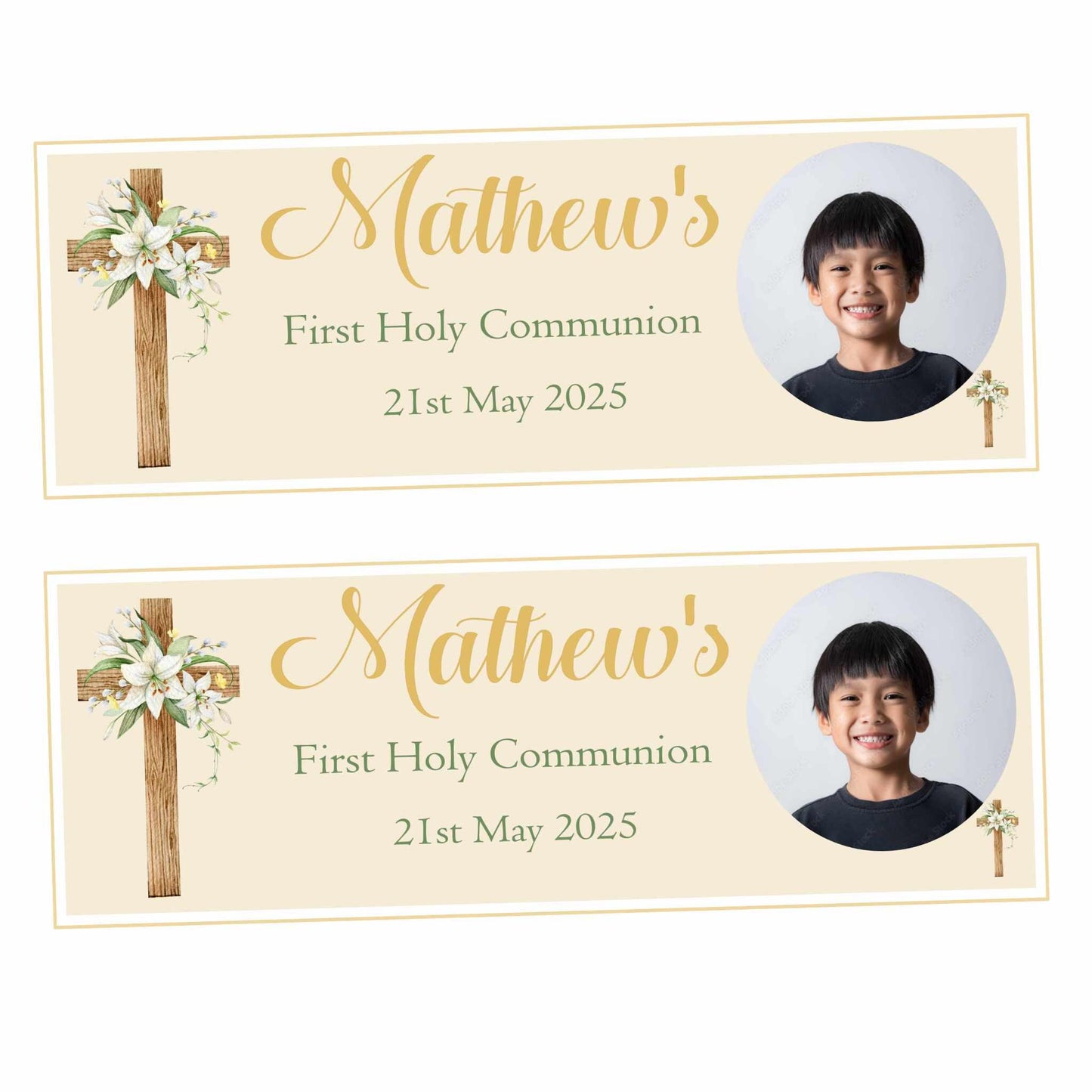 First Holy Communion Personalised Party Banners, Party Decor, Wall Decoration, 1st Communion or Confirmation