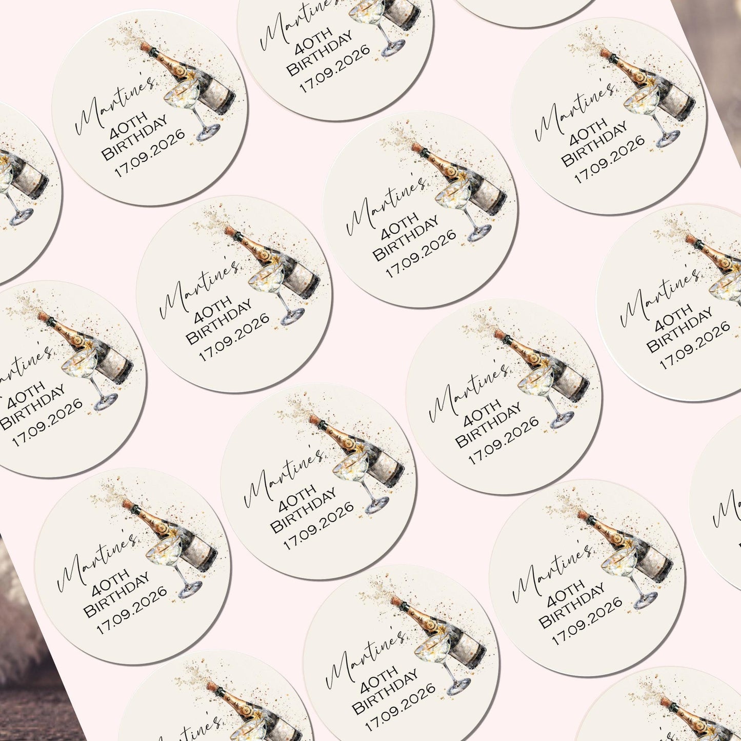 Personalised Birthday Stickers for Favours Party Bags Birthday Cake Seals Birthday Labels Celebration stickers
