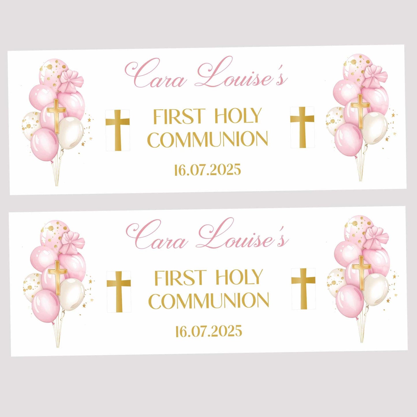 First Holy Communion Personalised Party Banners, Party Decor, Wall Decoration, 1st Communion or Confirmation