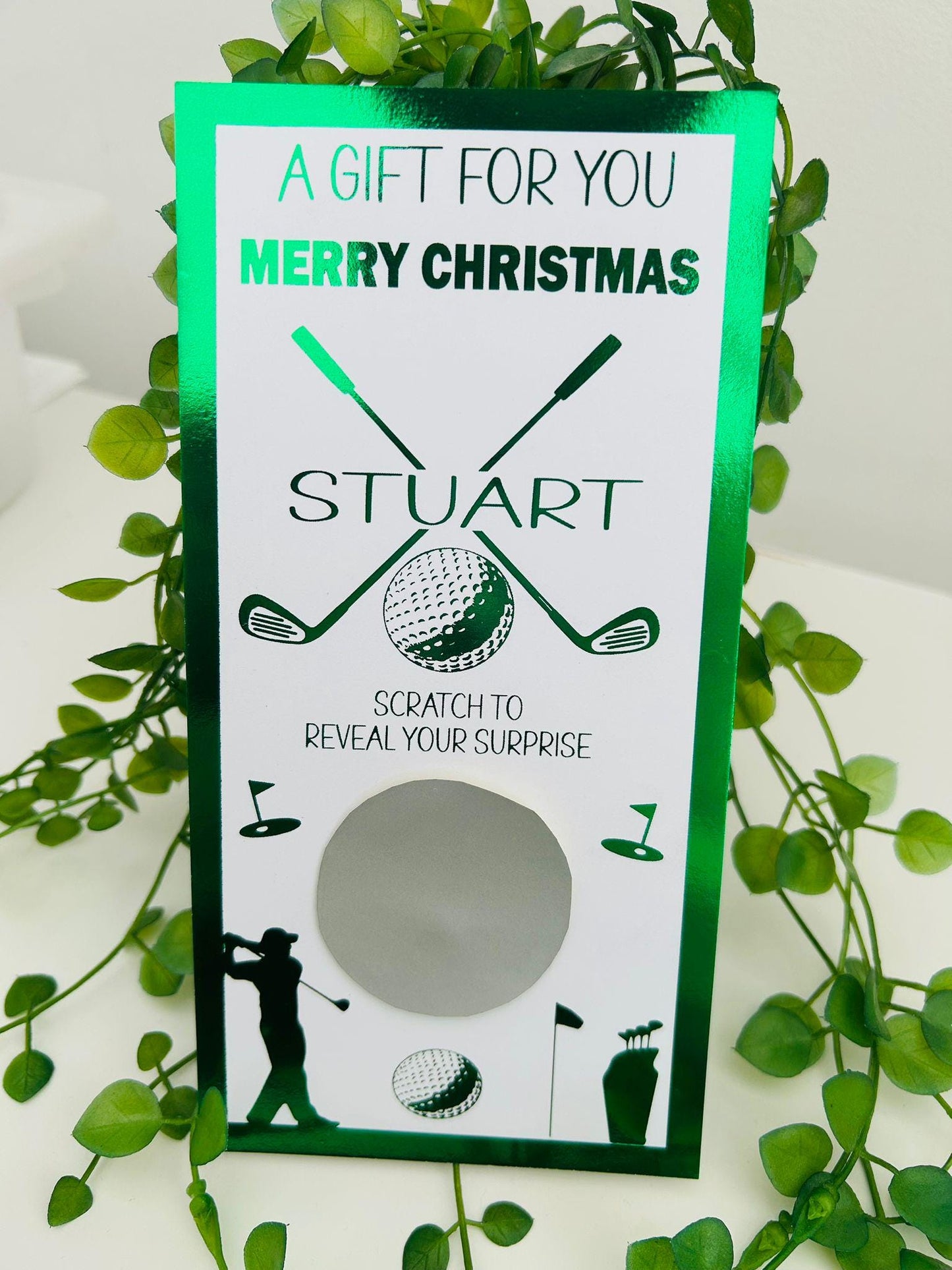 Personalised Scratch Off Reveal Ticket Golf, Golf Birthday Present