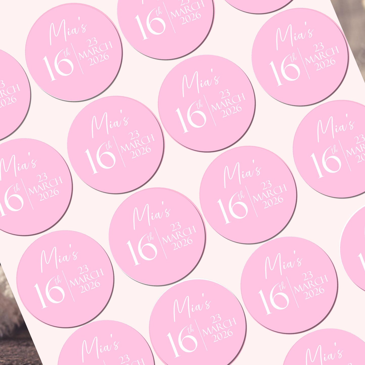 Birthday Stickers for Favours Party Bags Birthday Cake Seals Birthday Labels Celebration stickers Personalised Watercolour labels
