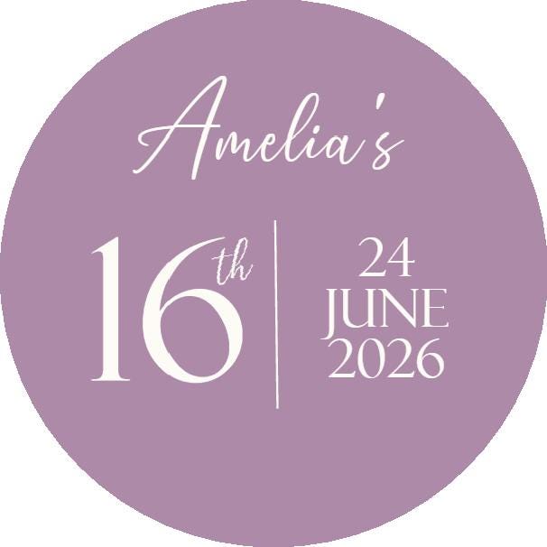 Personalised Watercolour Birthday Stickers for Party Bags