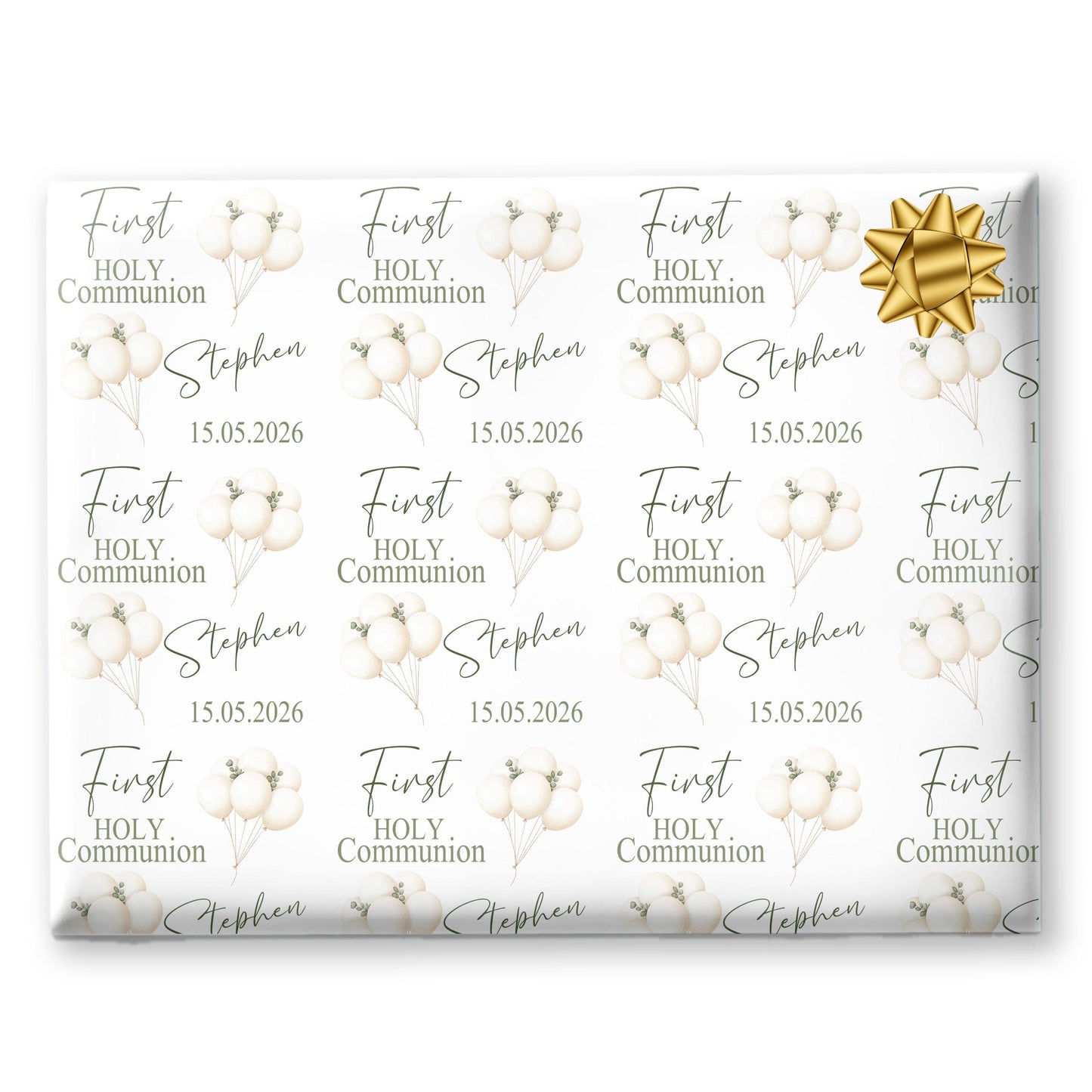 First Holy Communion Wrapping Paper, Confirmation gift wrap, Religious gift ideas