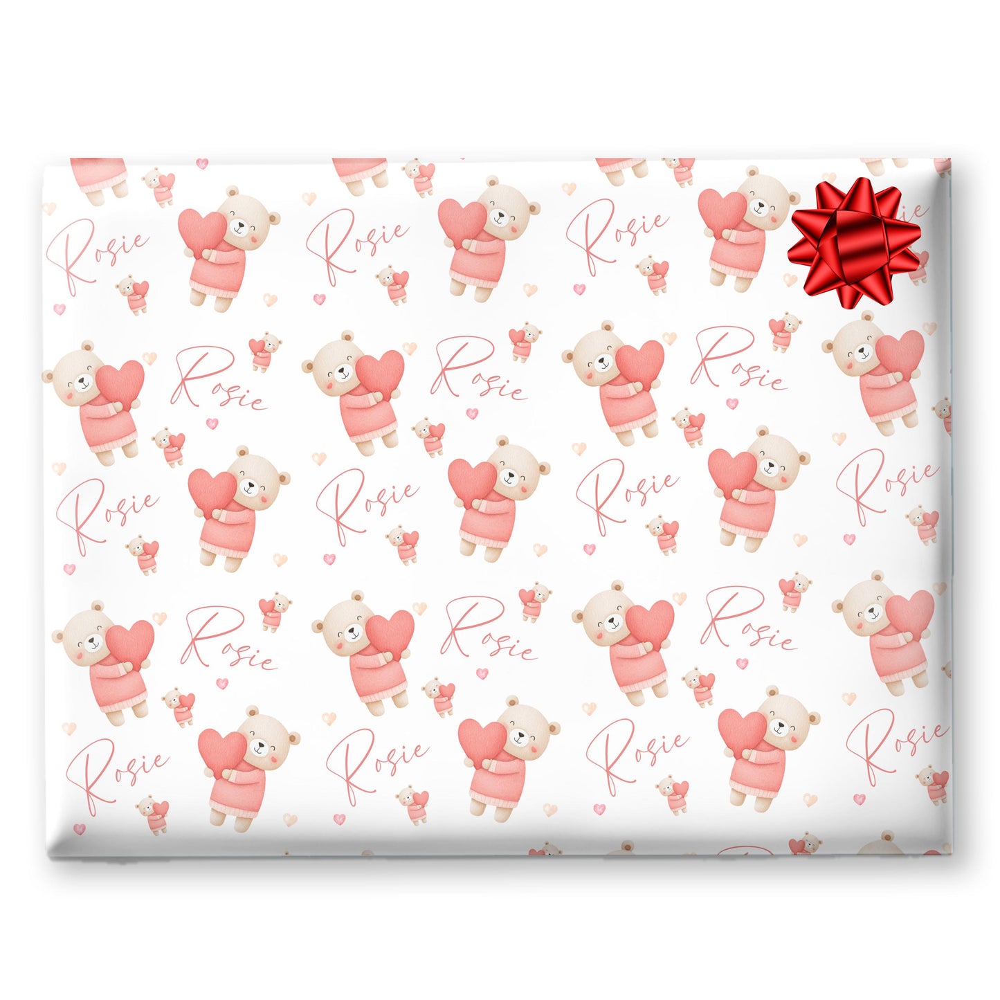 Personalised Valentines Wrapping Paper, Teddy bear gift wrapping, Valentines Gifts, Valentines gift bag, Valentines gifts for kids, Birthday