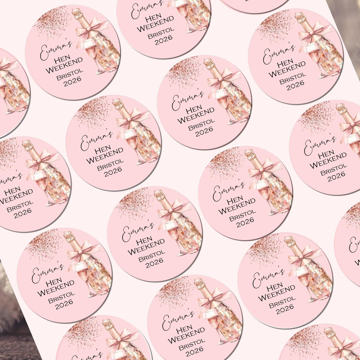 Personalised Hen Night Party Stickers for Favours Bride tribe Party Bags Printed Celebration Stickers Bride to be