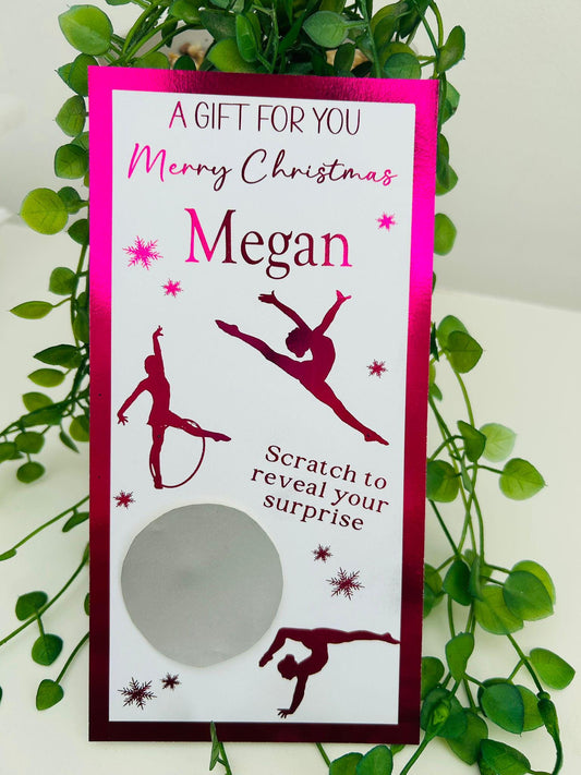 Surprise Reveal Scratch Off Ticket Gymnastic Voucher Gymnastic gift idea