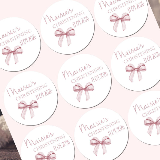 Personalised Christening Stickers, Party Bag Stickers, Sweet Cone Bags Party Favours Baptism