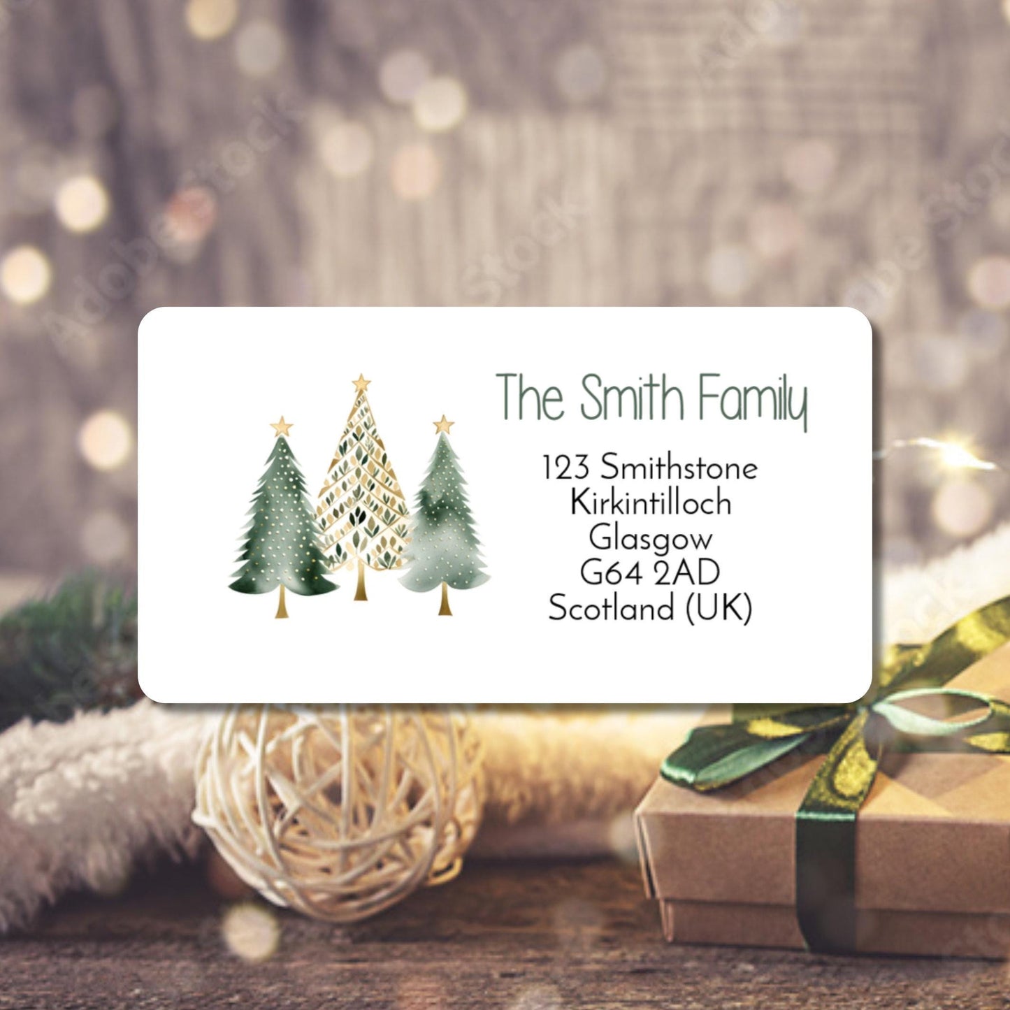 Custom Christmas Address Labels – Personalised Stickers for Cards, Envelopes
