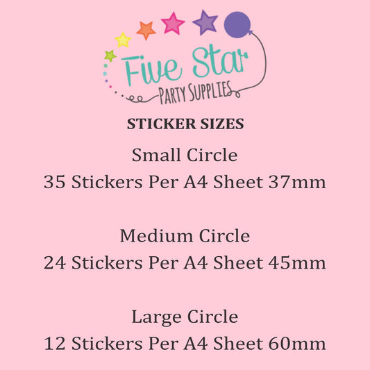 TEMPLATE STICKERS  WEDDING - Personalised Wedding Party Stickers