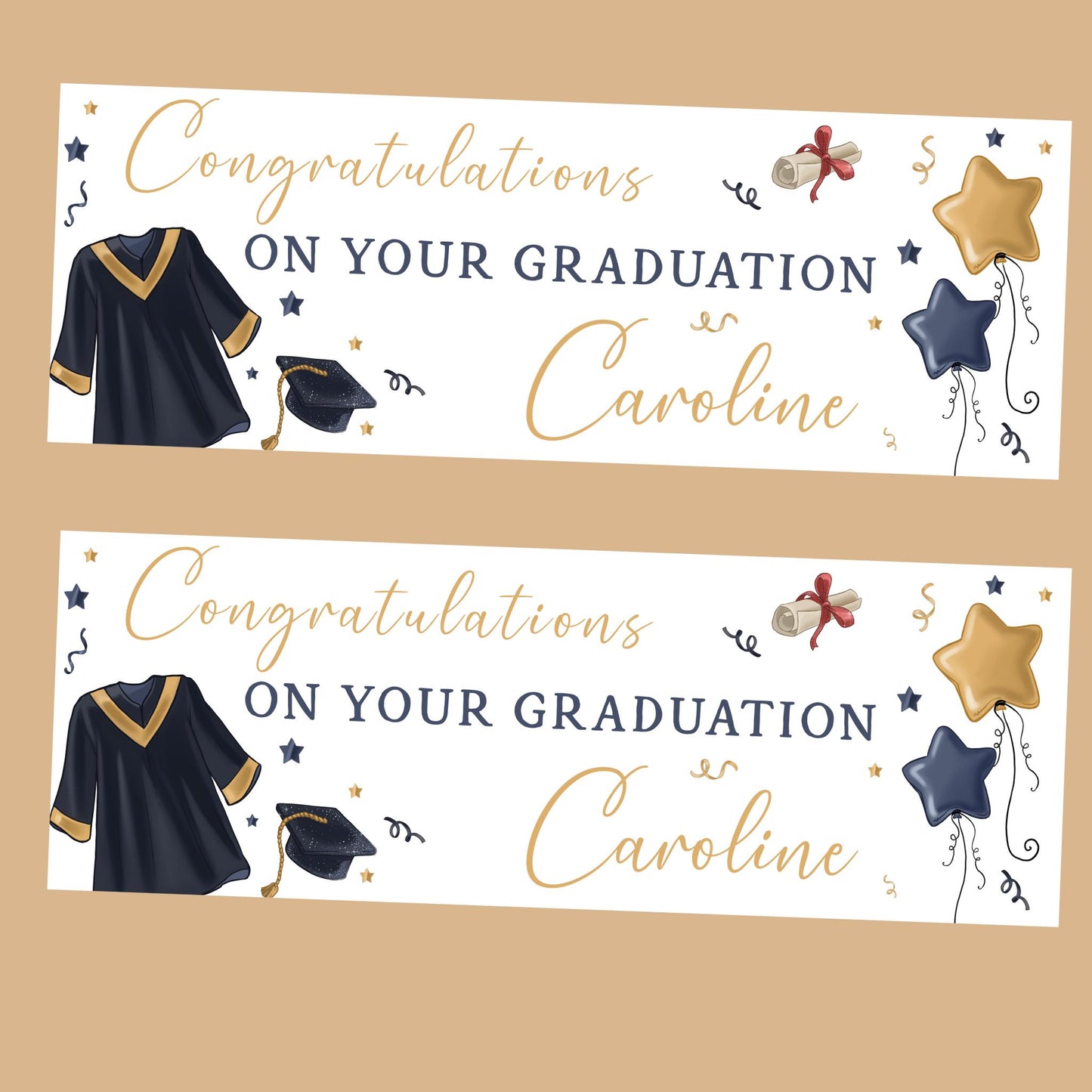 Personalised Graduation Banner Congratulations, Party Banner, Custom Banner, Party Decor, Well done Banner