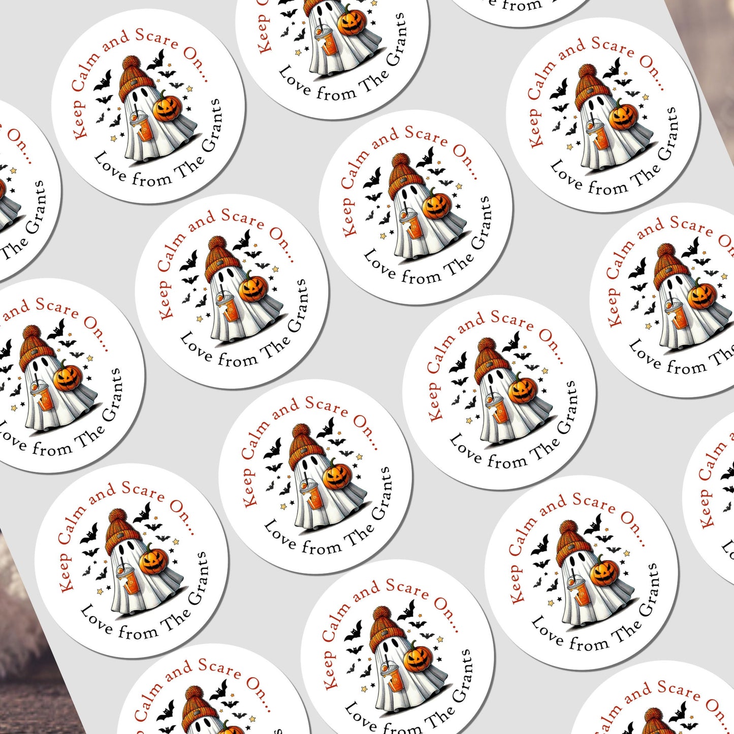 Personalised Halloween Stickers Labels for Sweet Cones Trick or Treat Bags