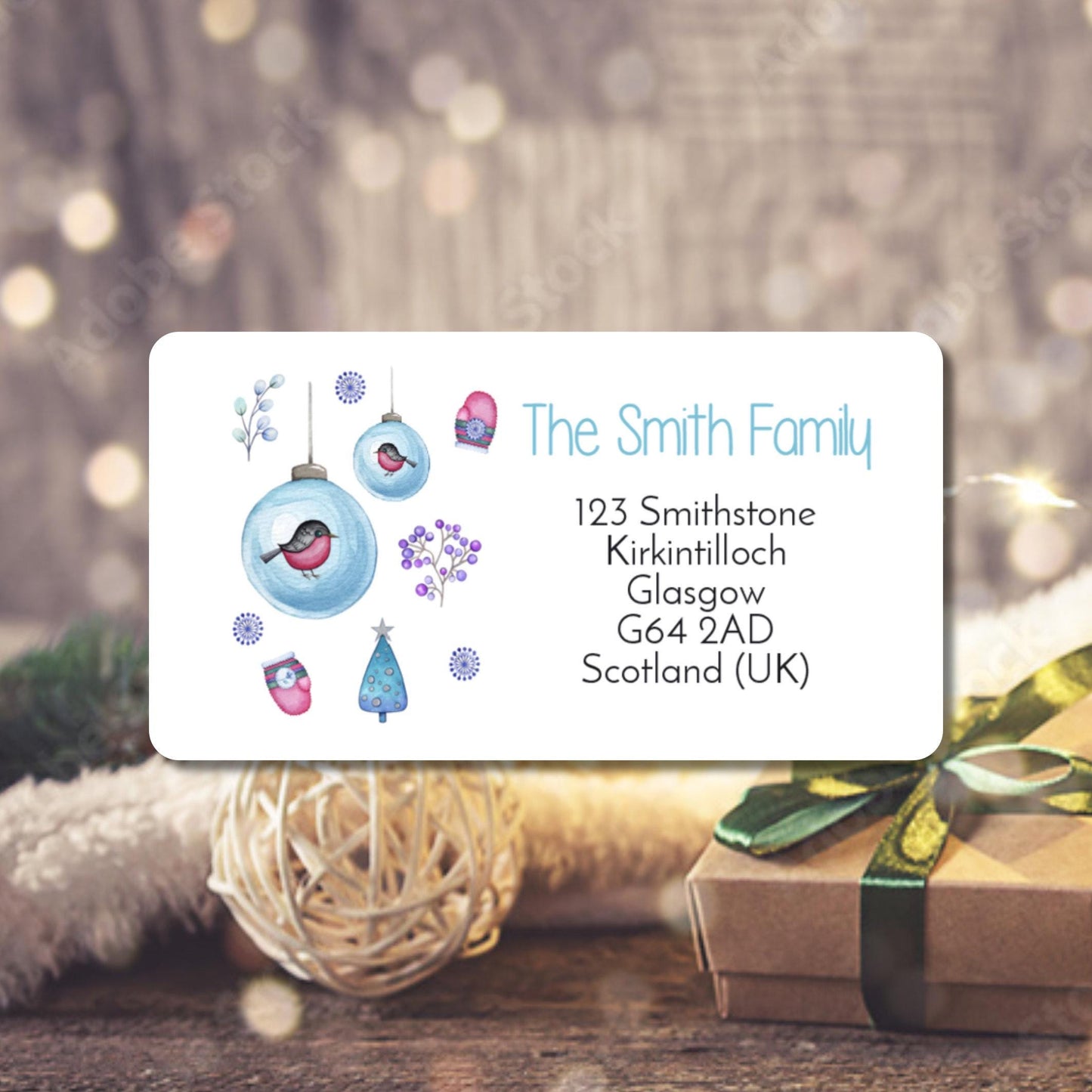 Custom Christmas Address Labels – Personalised Stickers for Cards, Envelopes