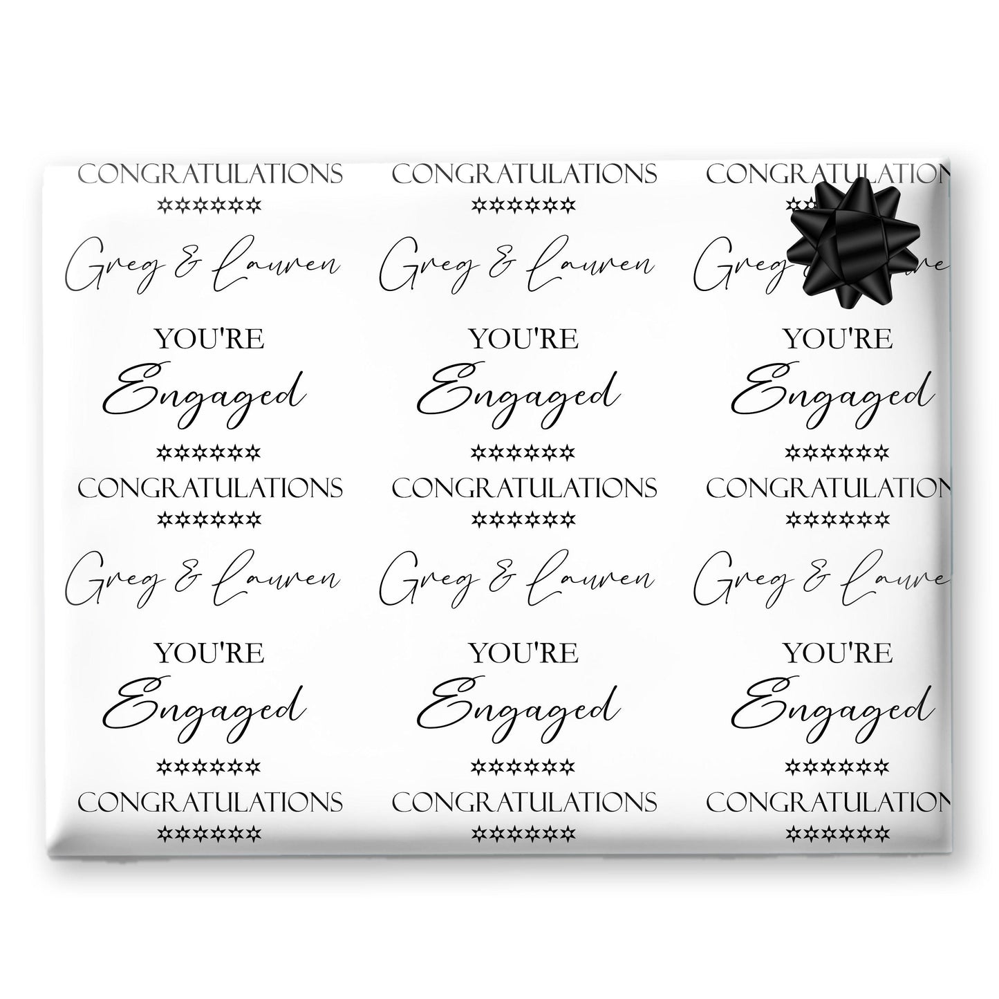 Personalised Engagement Wrapping Paper, Custom Celebration Gift Wrap