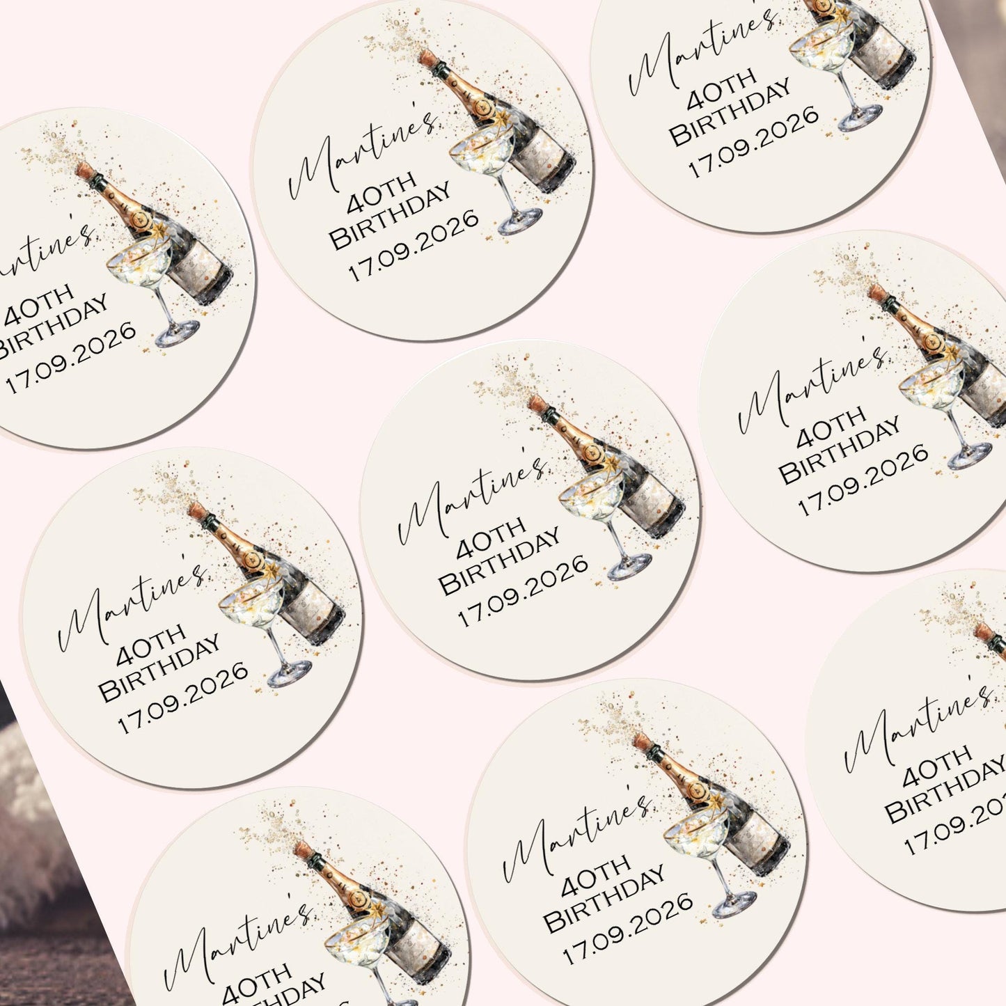 Personalised Birthday Stickers for Favours Party Bags Birthday Cake Seals Birthday Labels Celebration stickers