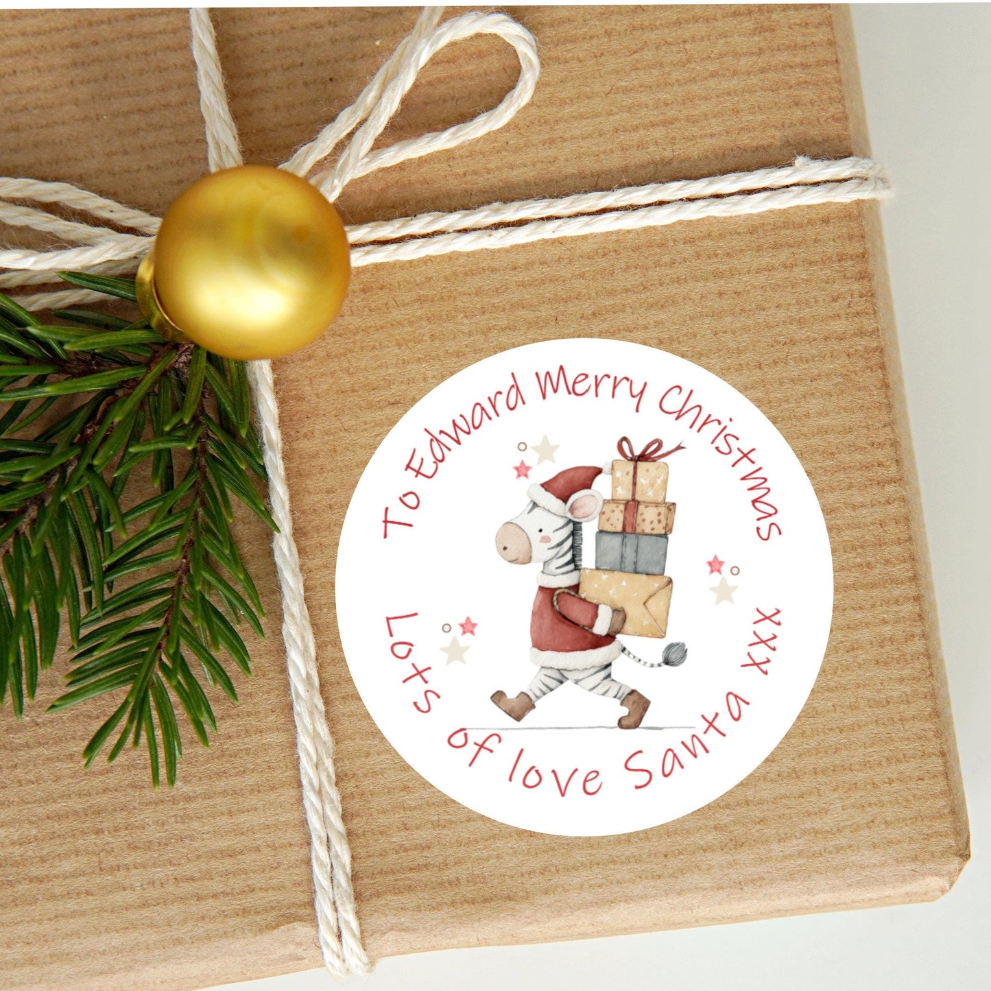 Personalised Christmas Stickers Labels For Wrapping Gifts, Name Tag