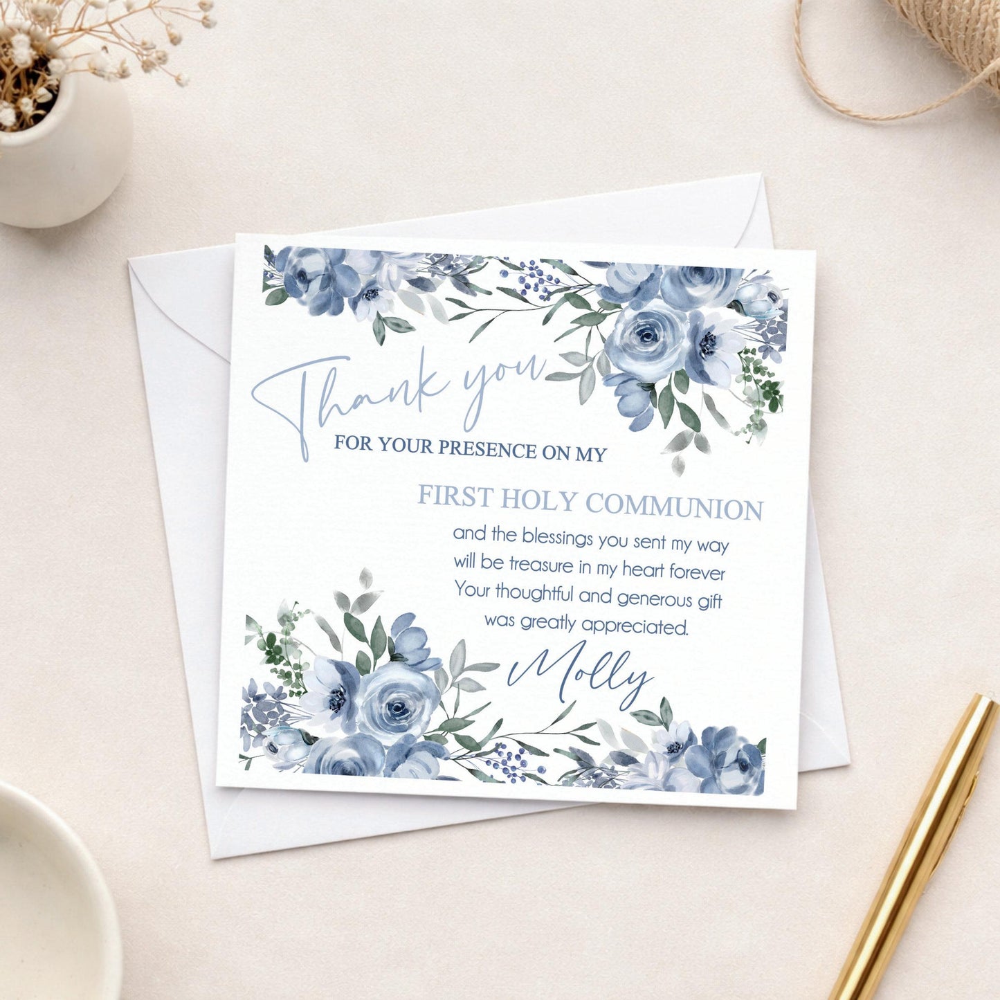 Personalised Thank you Holy communion gift cards, thank you cards, thank you gift