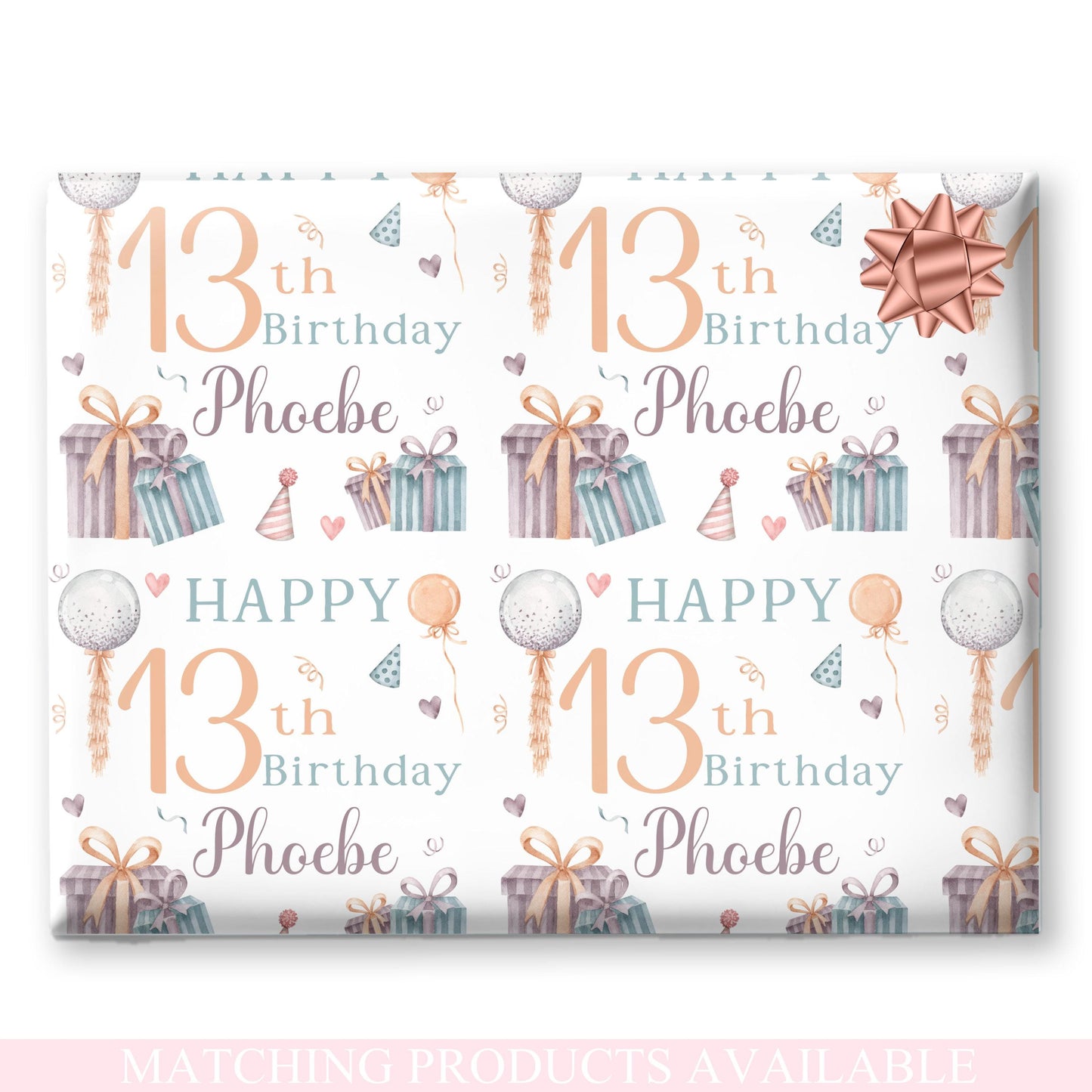 Personalized Party Balloons Gift Wrapping Paper – Custom Name for Special Celebrations!