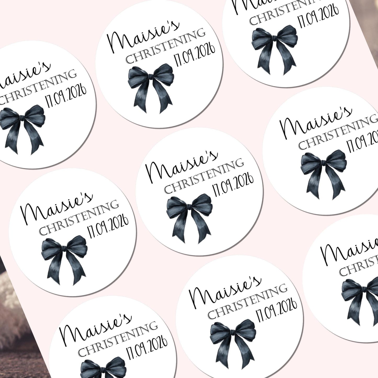 Personalised Christening Stickers, Party Bag Stickers, Sweet Cone Bags Party Favours Baptism