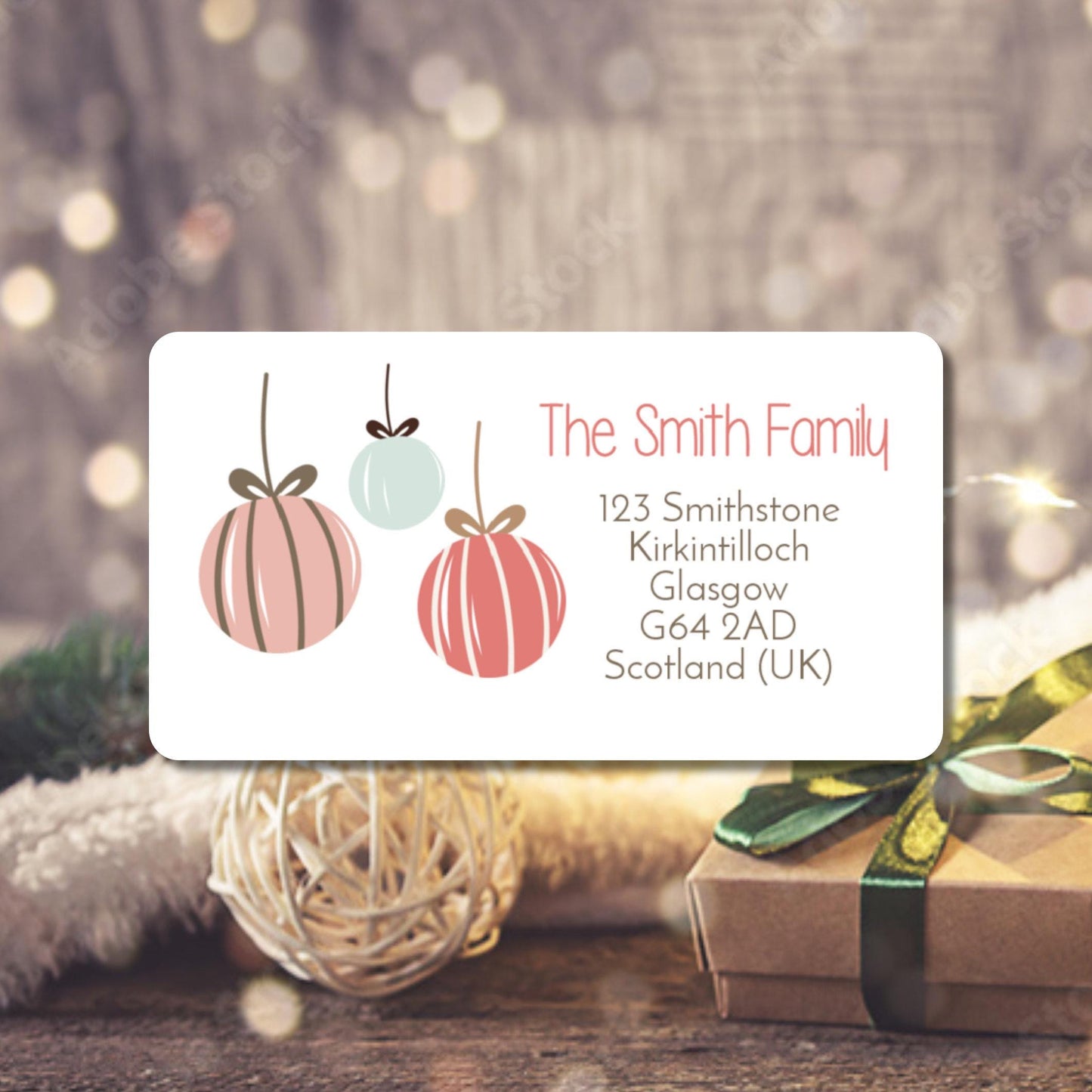 Custom Christmas Address Labels – Personalised Stickers for Cards, Envelopes