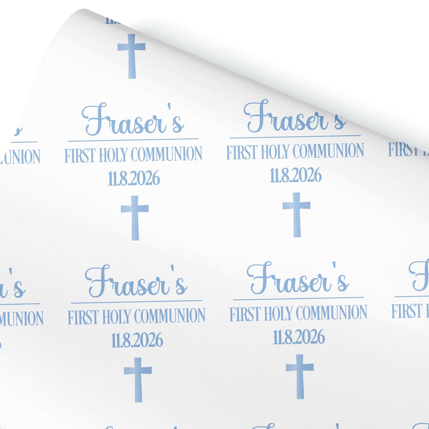 First Holy Communion Wrapping Paper – Personalised with Name & Date