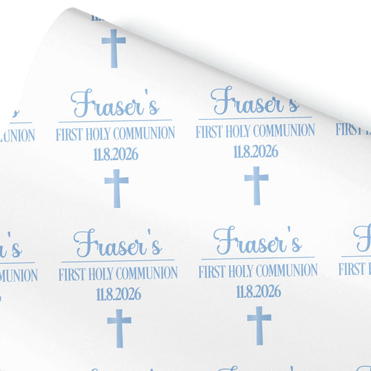 First Holy Communion Wrapping Paper – Personalised with Name & Date