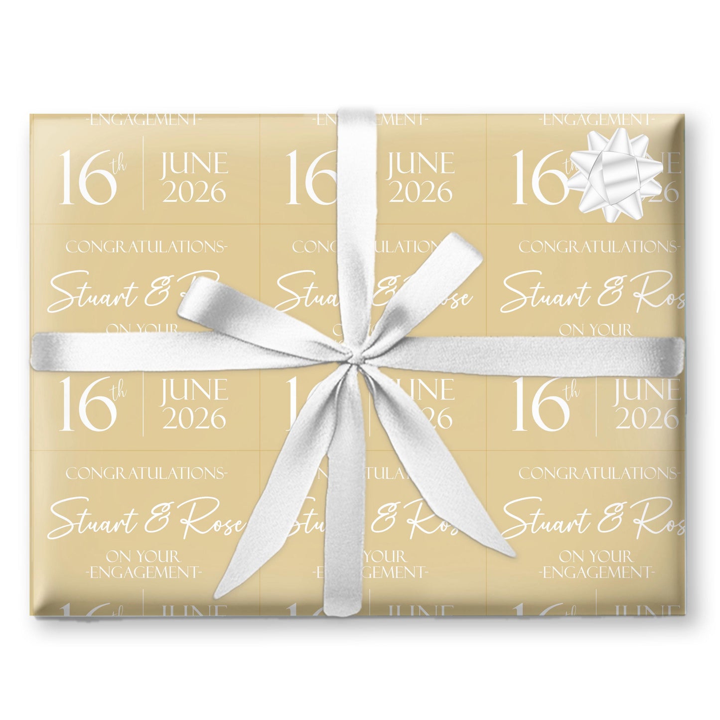 Personalised Engagement Wrapping Paper, Custom Celebration Gift Wrap