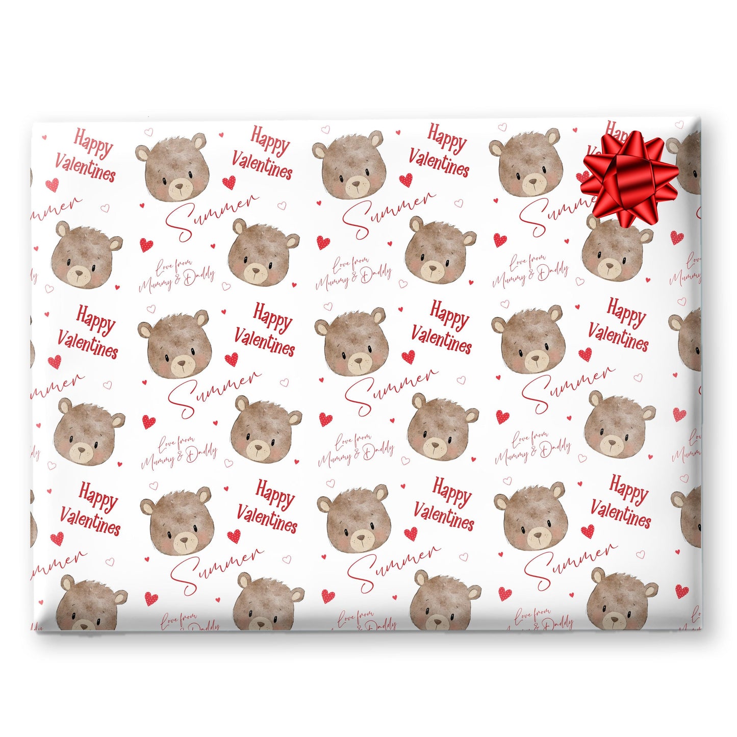 Personalised Teddy bear Wrapping Paper, Custom Gift Wrap for Kids & Baby Birthday Baby Shower and Kids Gift Wrap Christening wrapping paper