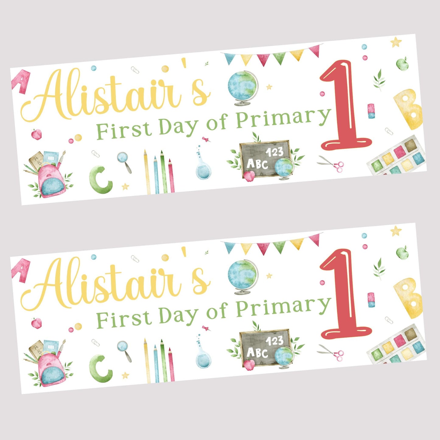 First Day of School Banner, Personalised Primary One Banner, Personalised back to school banner, School decorations, Back to school ideas
