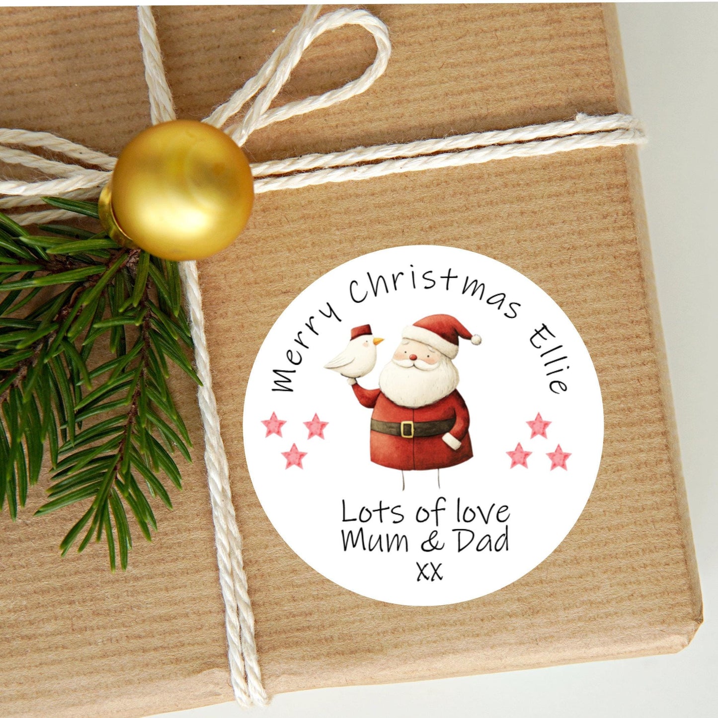 Personalised Christmas Stickers Labels For Wrapping Gifts, Name Tag