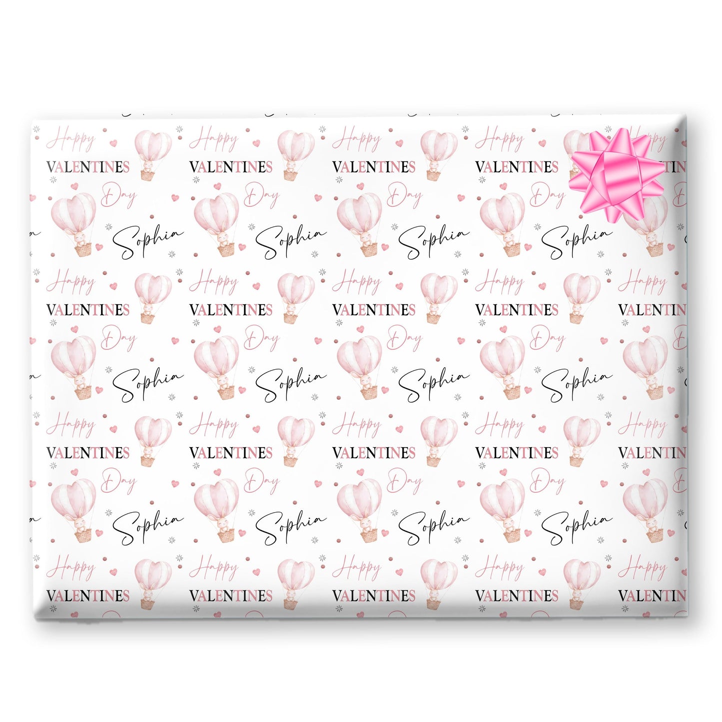 Personalised Valentines Wrapping Paper, Custom Gift Wrap for Kids, Birthday paper, cute animal gift wrap Gift Wrap, Hot air balloon paper