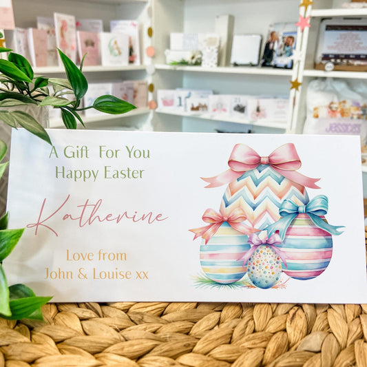Personalised Easter Gift Card Money Gift Wallet for Easter, Easter eggs