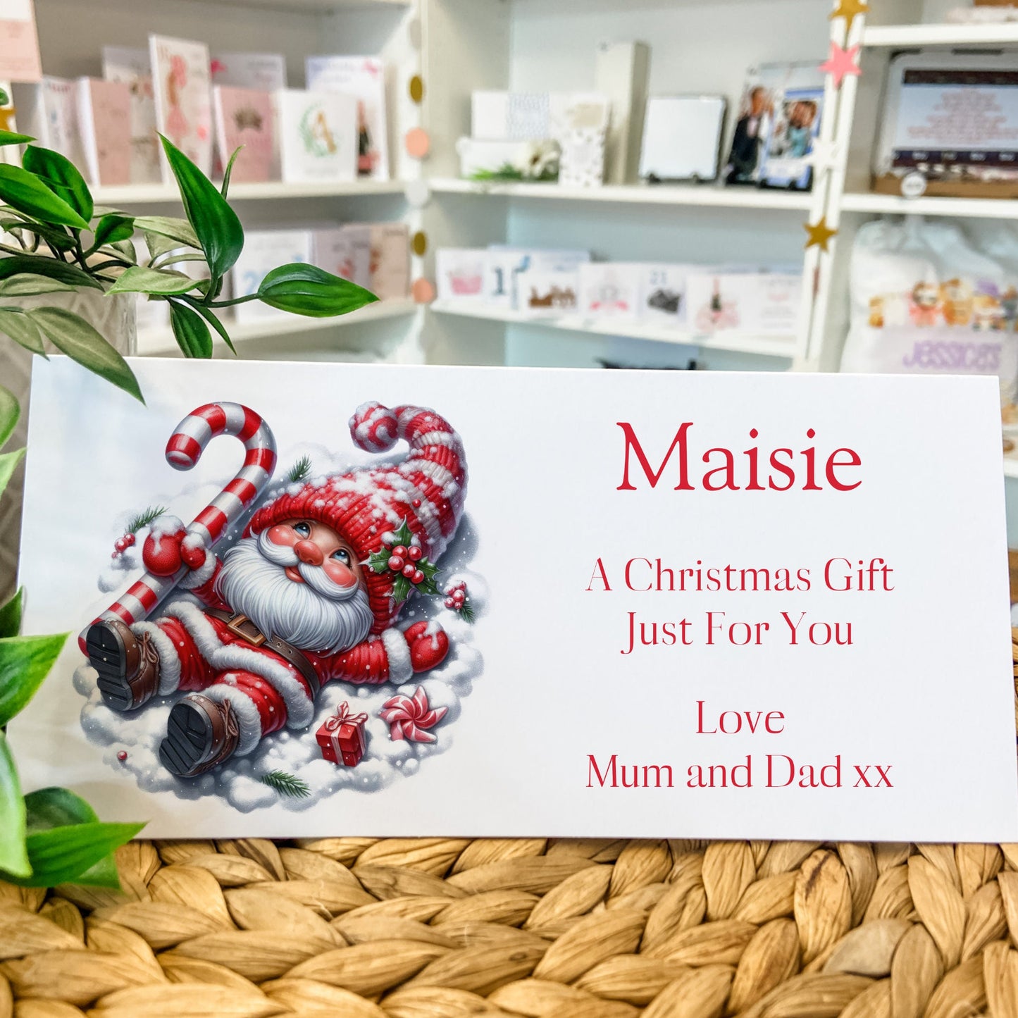 Personalised Christmas Money Gift Wallet Christmas Cash Gift For you Gonks